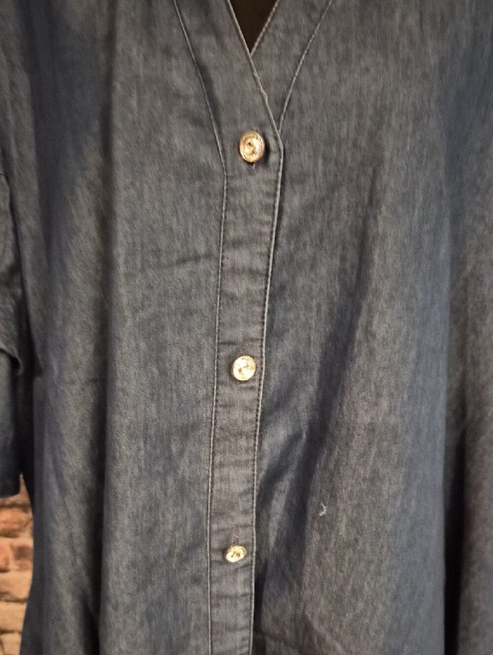 Step In Style Denim Button-Up Maxi Shirt Dress- Indigo Denim Blue - Picture 4 of 10
